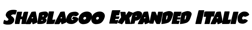 Shablagoo Expanded Italic Font Image