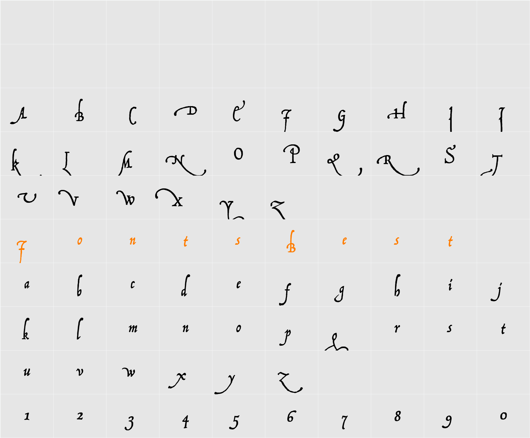 P22 Operina Fiore Character Map