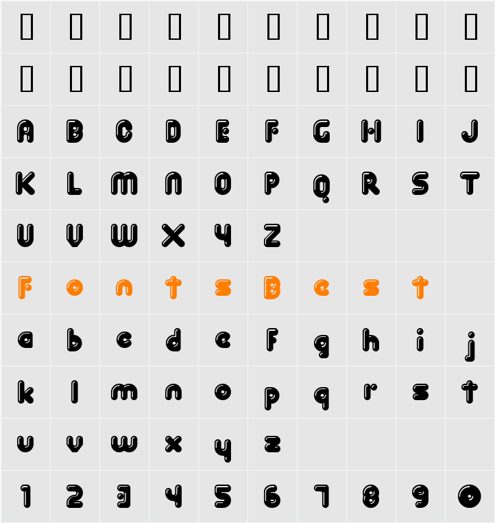 Spit Shine Character Map