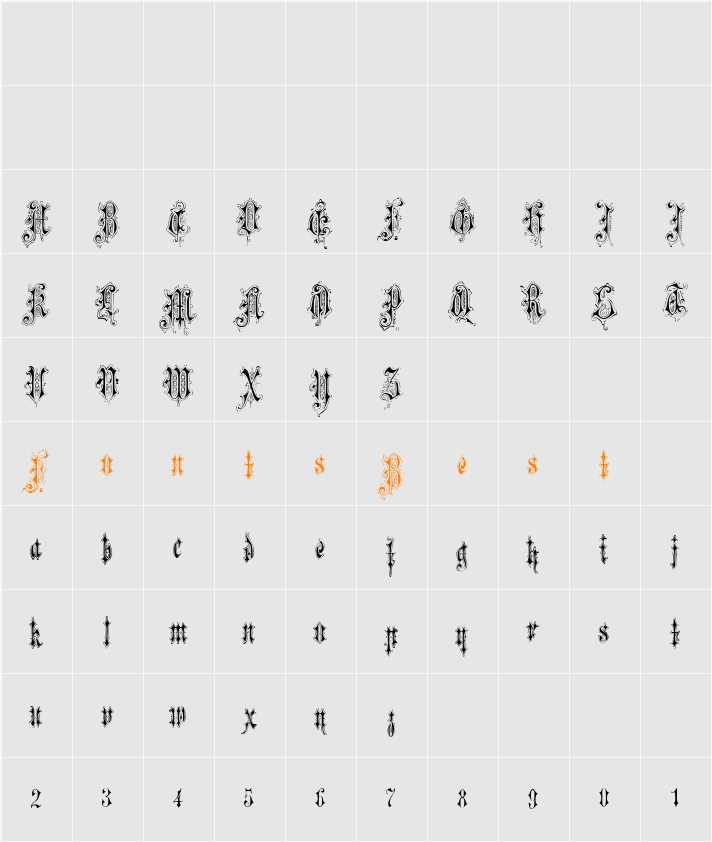 Verzierte Favorite Character Map
