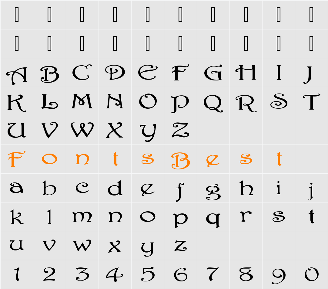 Delight Ext Character Map