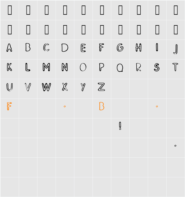 SK_MILDRED Character Map