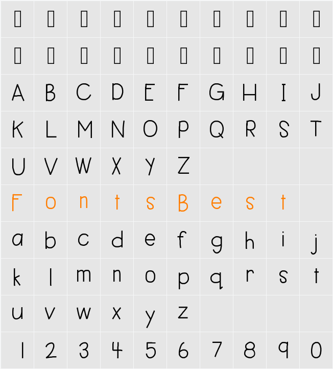 HelloBestDay Character Map