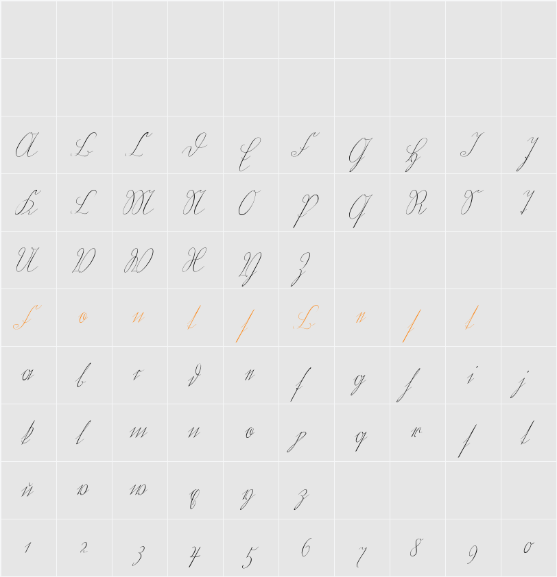 Wiegel Kurrent Character Map