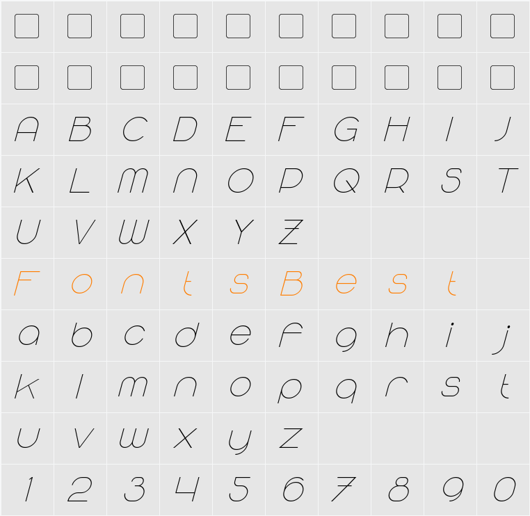 Majoram Sans Character Map