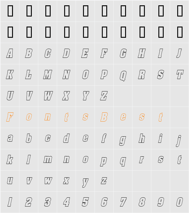 Heidelberg-Hollow-Condensed Character Map