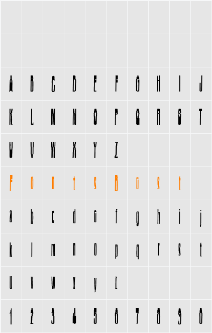 Dirtyfax Normal Character Map