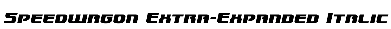 Speedwagon Extra-Expanded Italic Font Image