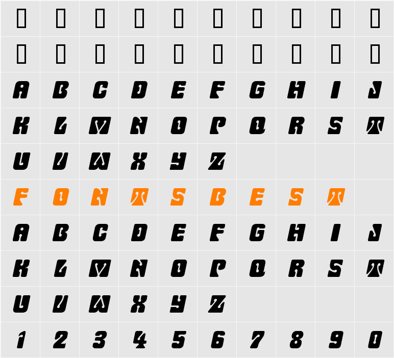 Keyhole Character Map