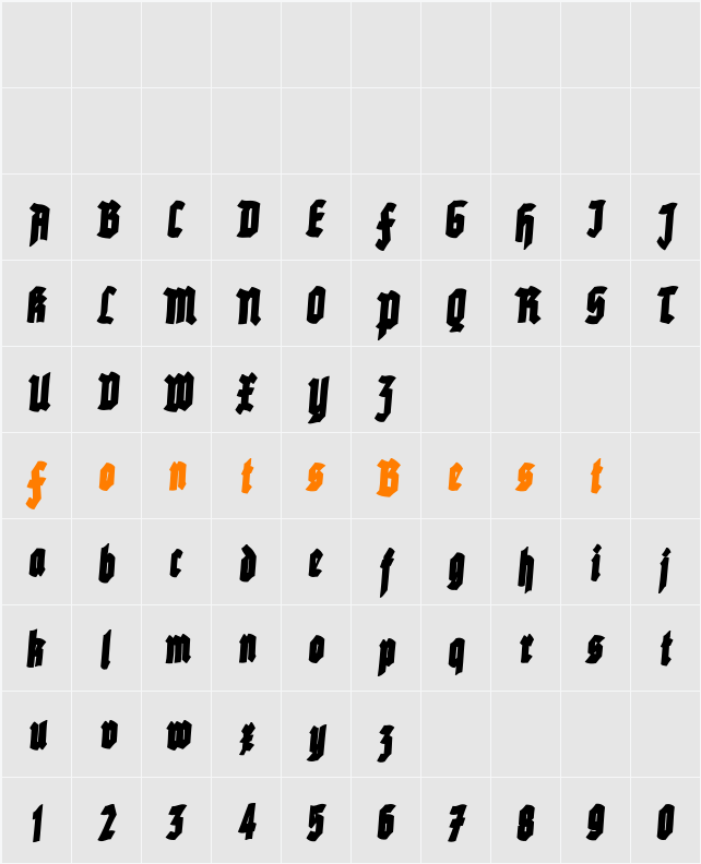 RottenScript Character Map