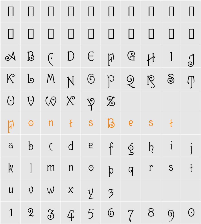 Guttenberg MF Character Map