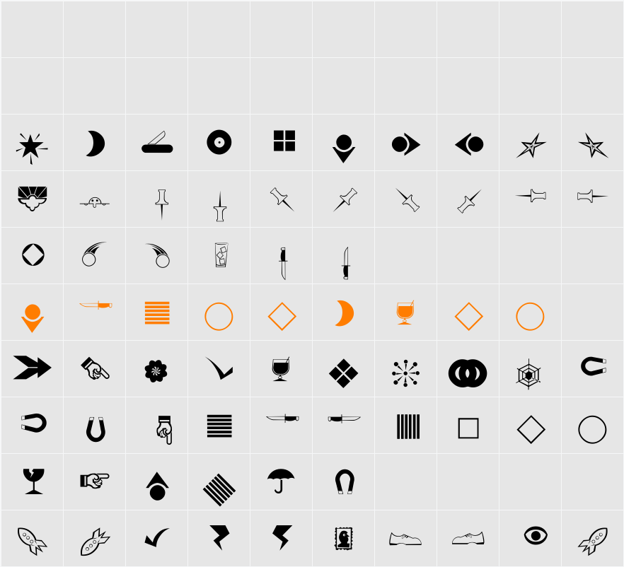 RsbillsDng Character Map