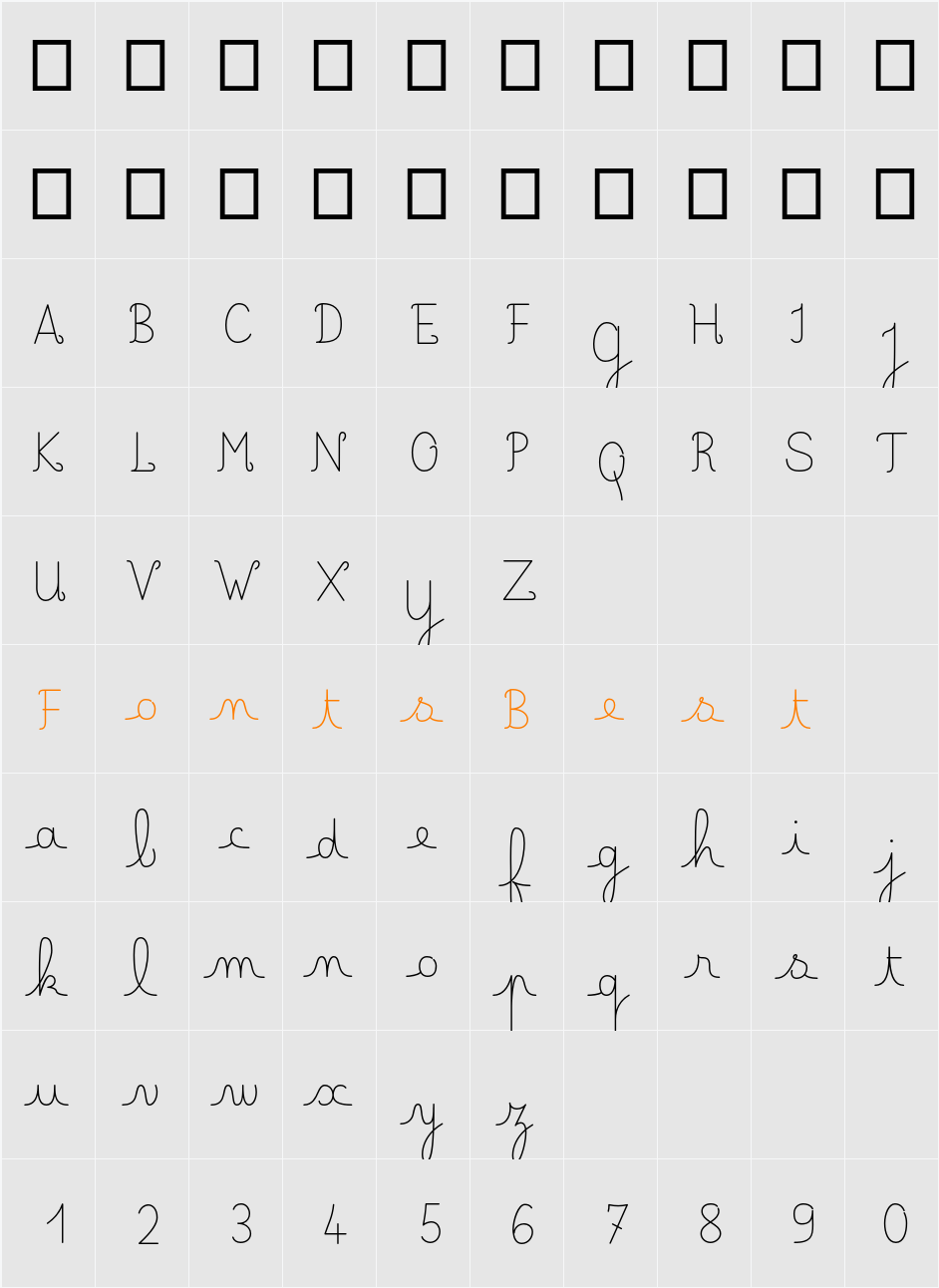 LecteurHeureux Character Map