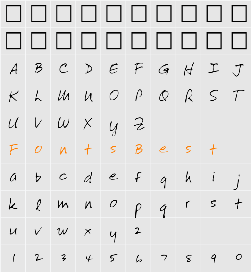 LEHN272 Character Map