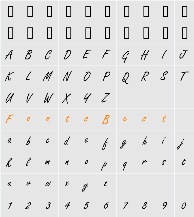 JI-Phooey Character Map