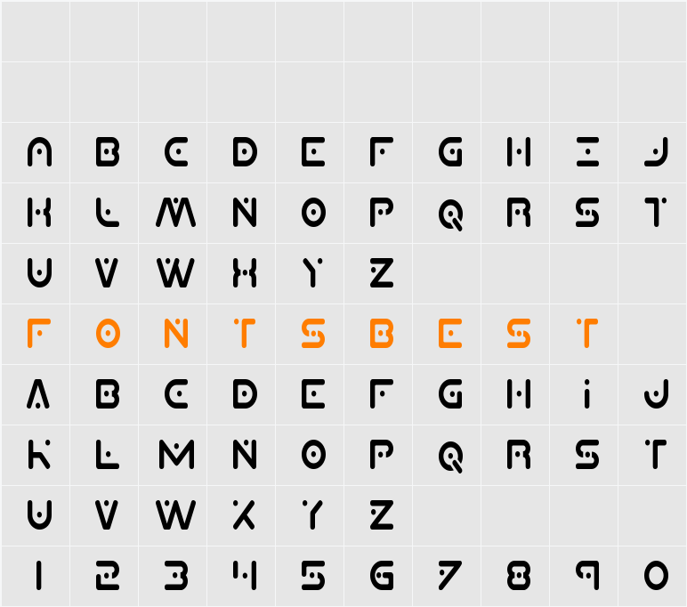 Planet X Condensed Character Map