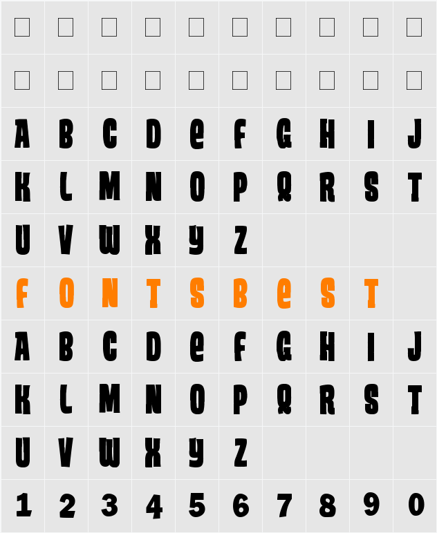 Tan Patty Character Map