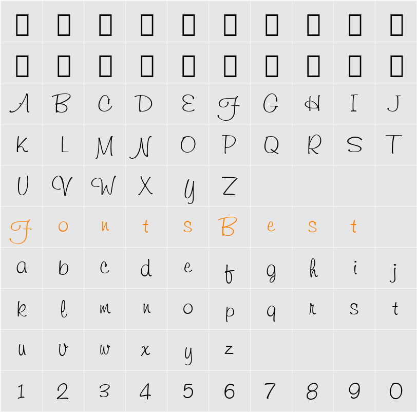 Freehand591 BT Character Map