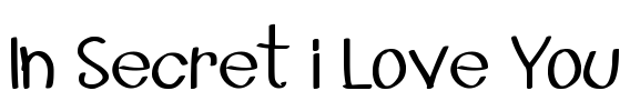 In Secret i Love You Font Image