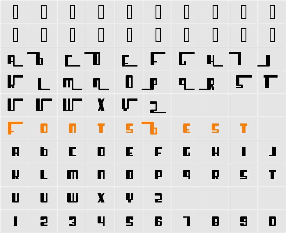 SF Cosmic Age Upright Character Map