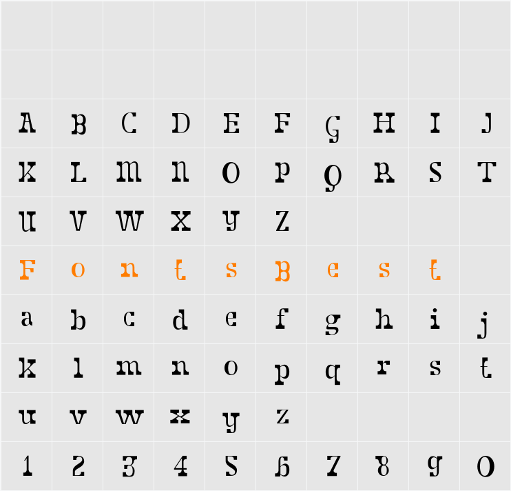 Dust Gutter Character Map