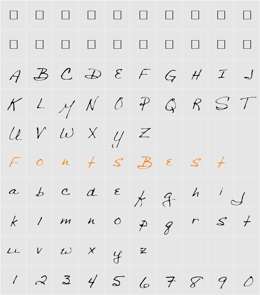 Sharon Character Map