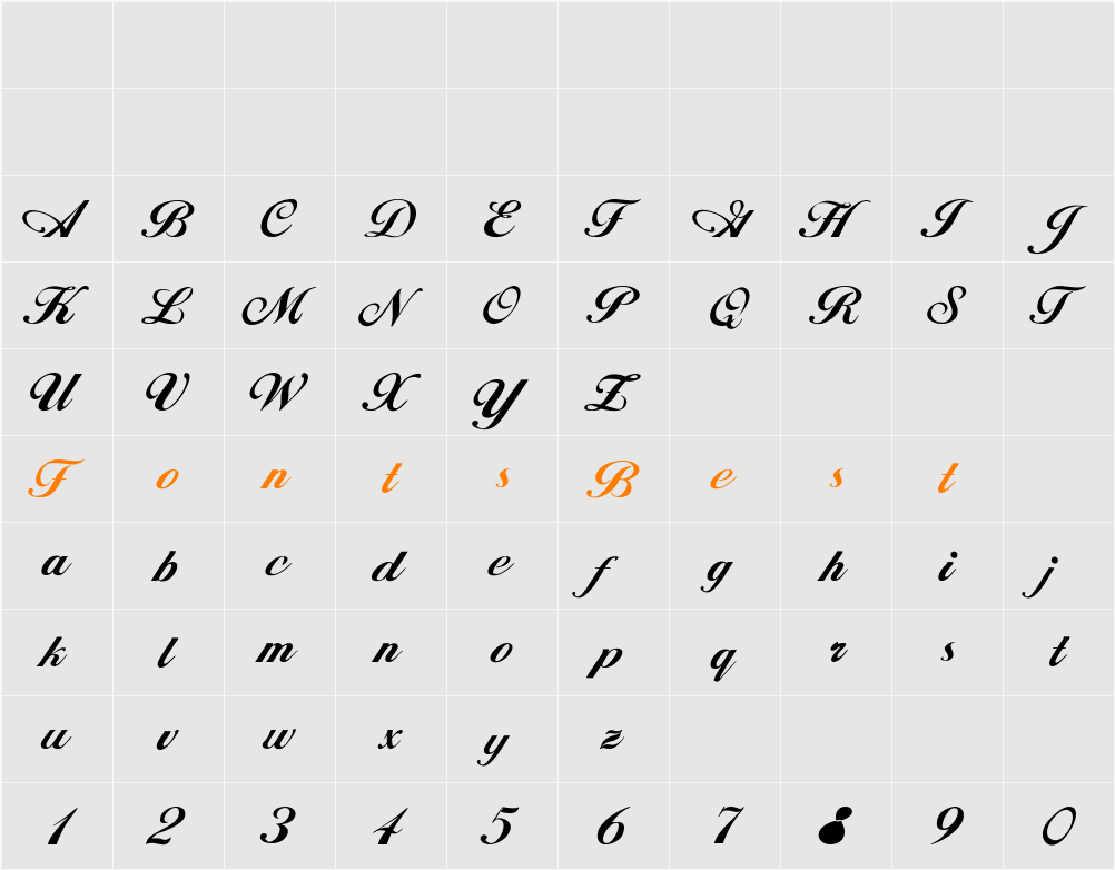 RSAlison Character Map