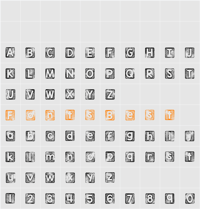 KG Thank You Stamp Character Map
