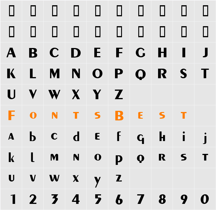 PaquetteDisplaySSi Character Map