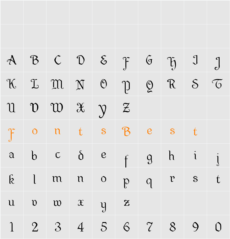 Quill Sword Light Character Map