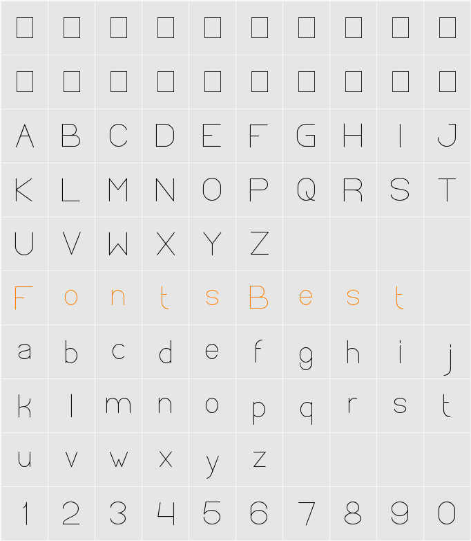 OPTICAL FIBER Character Map