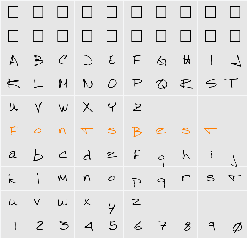StanleysHand Character Map