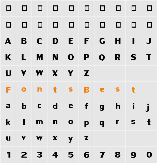LilyDSE Character Map