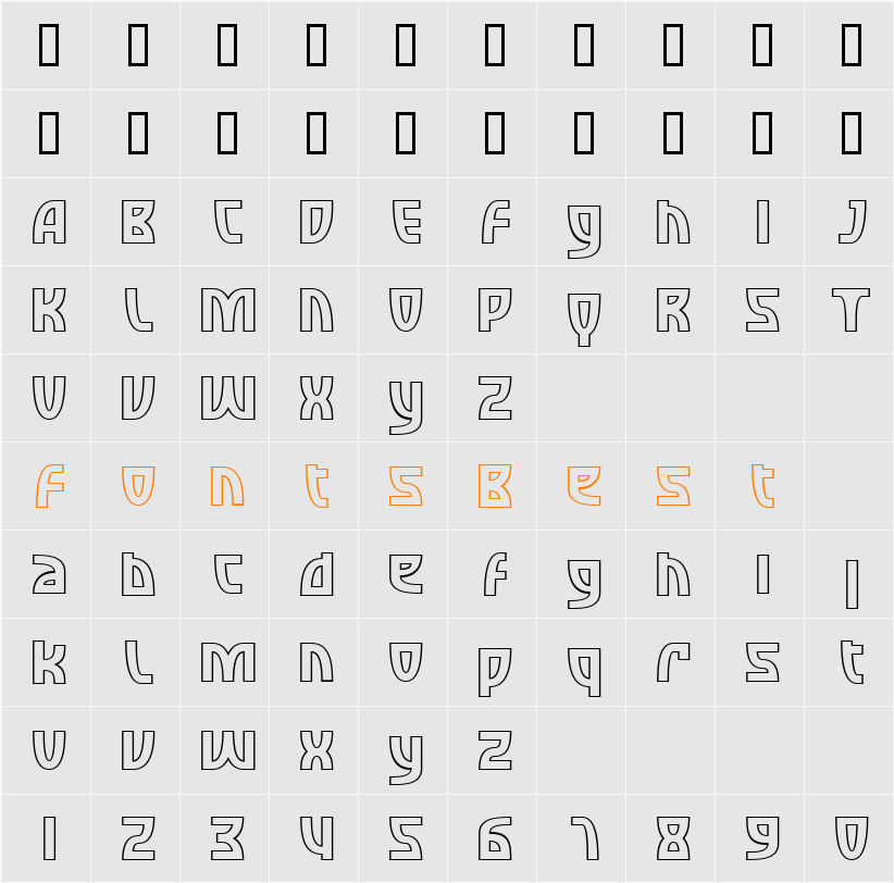 SF Retroesque Outline Character Map