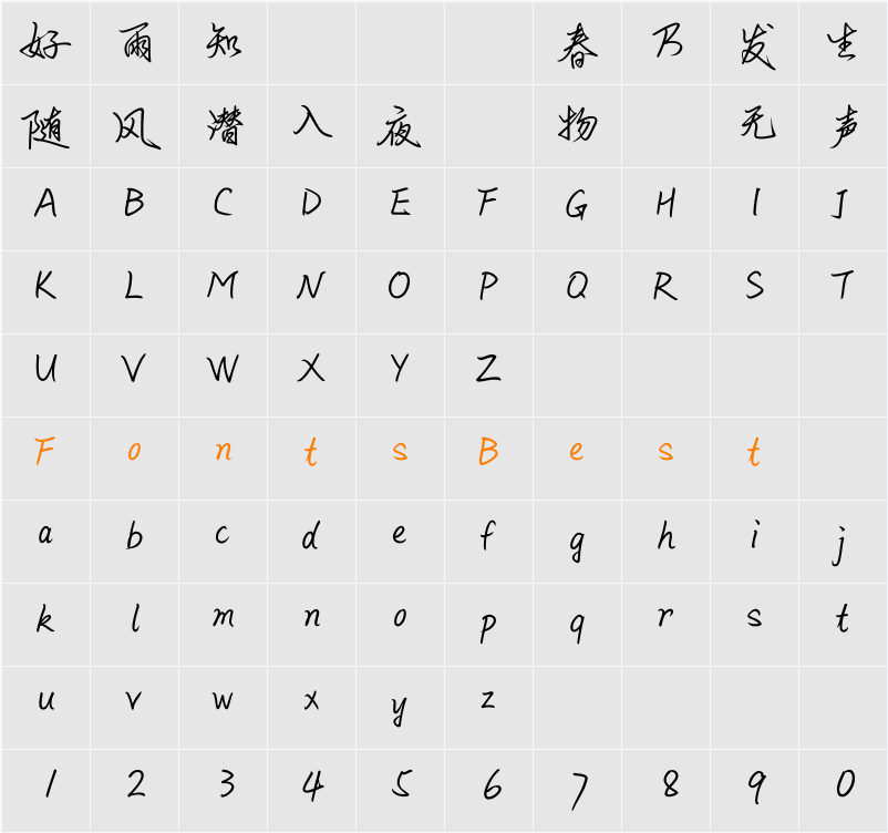 MBanquet P HK Medium Character Map