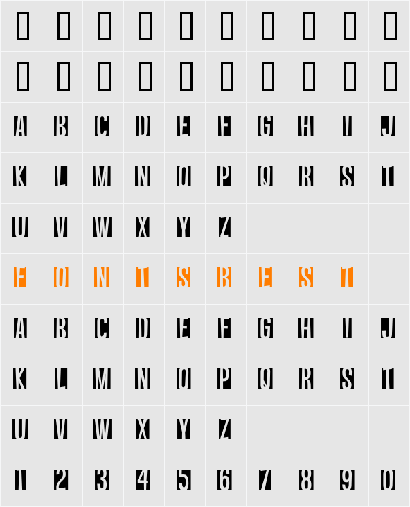 Vanishing Boy BTN Reversed Character Map