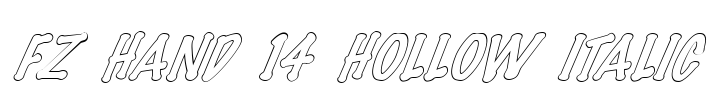 FZ HAND 14 HOLLOW ITALIC Font Image