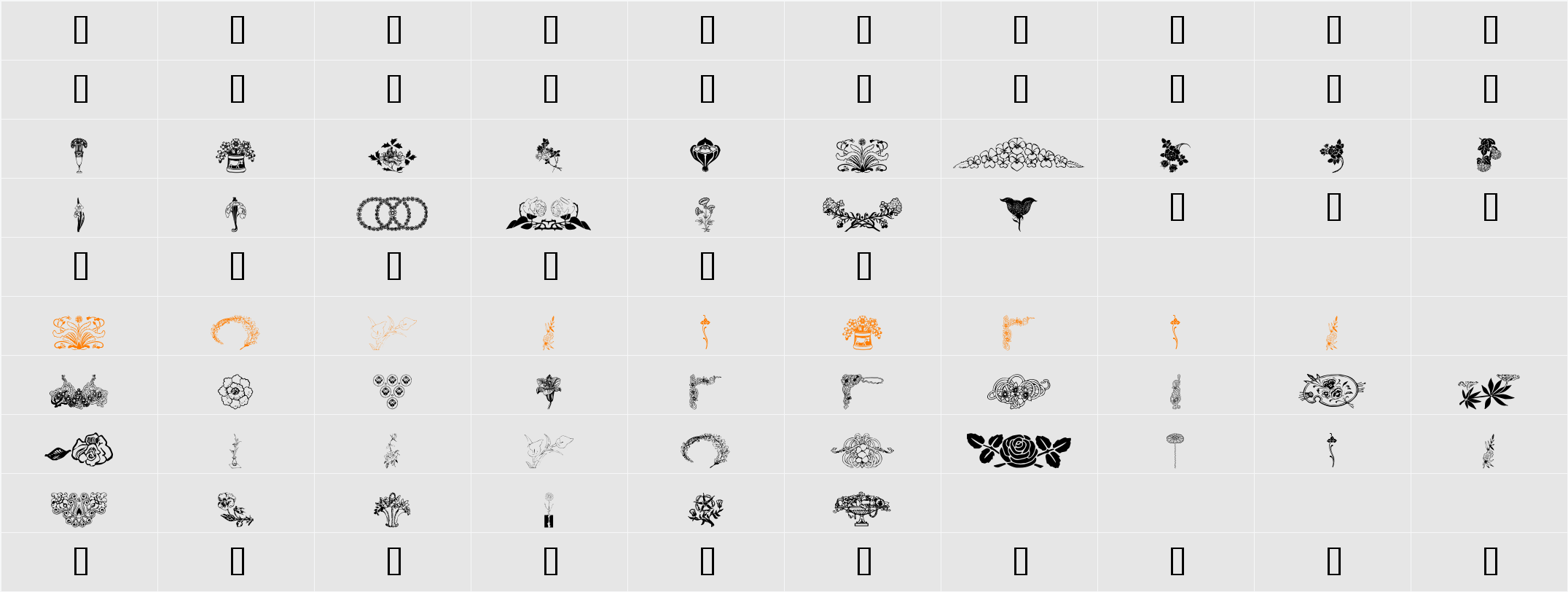 wmflowers3 Character Map