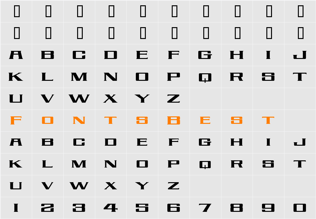 LHF Ortlieb Character Map