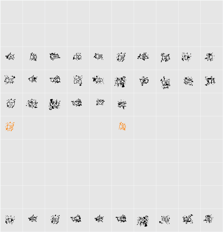 Splatish Character Map