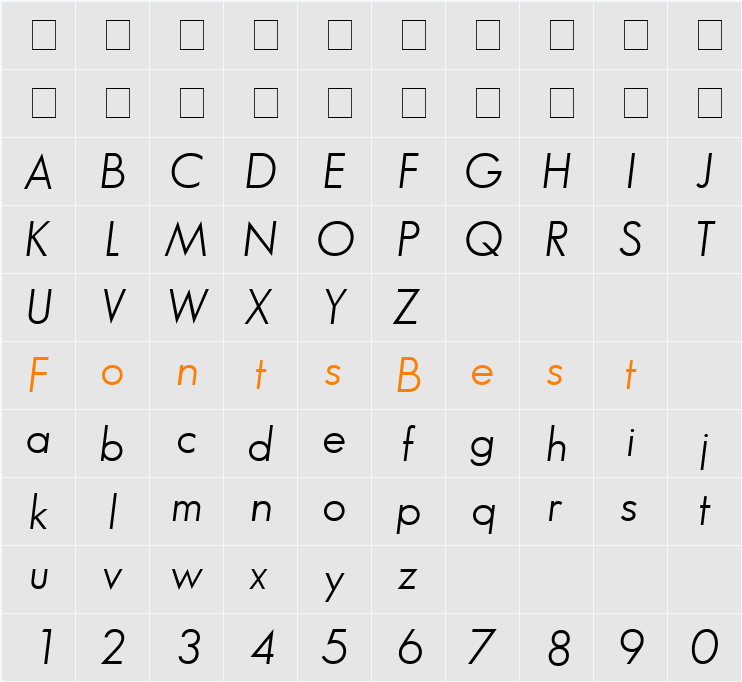 Bougan Book SSi Character Map
