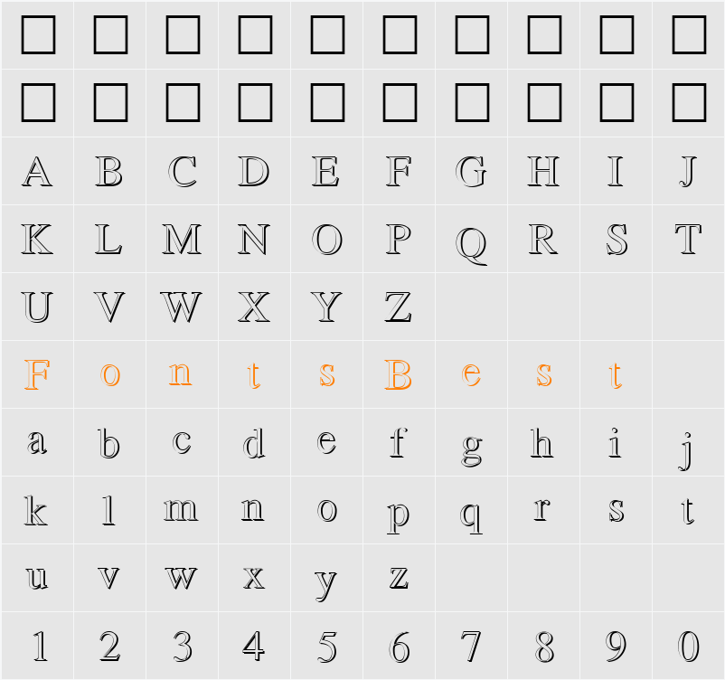 Romand Shadow DB Character Map