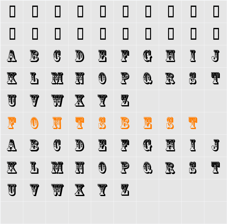 MackinawDisplayCaps Character Map
