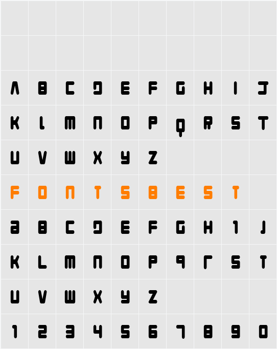 Young Techs Condensed Character Map