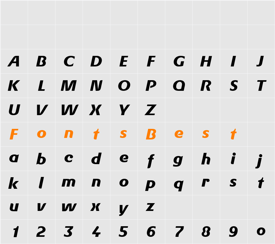 Gerstner BQ Character Map