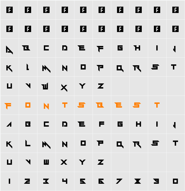Y-Andermo Character Map