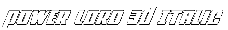 Power Lord 3D Italic Font Image