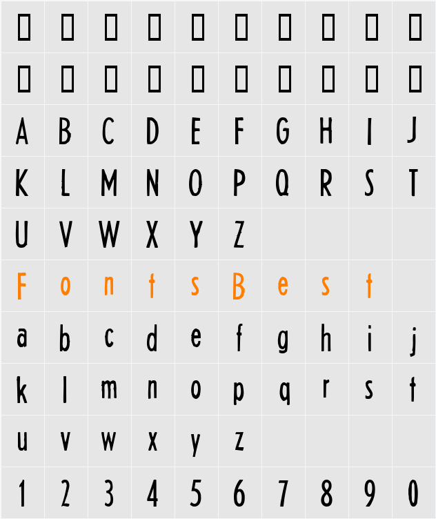 Headline Two Character Map