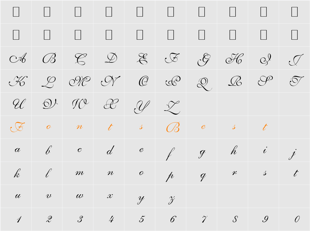 SaffronToo Character Map