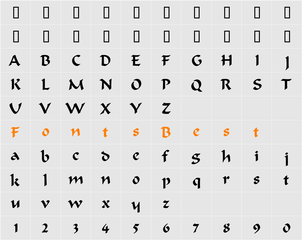 FormalScript421BT Character Map